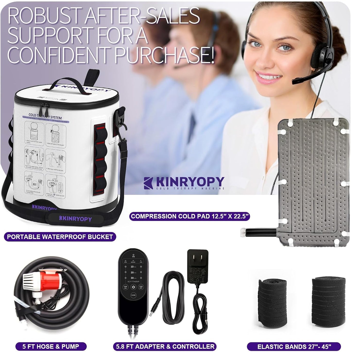 Cold Therapy Machine for Shoulder with Programmable Timer, Portable Ice Machine for Shoulder After Surgery, Lightweight Replacement Recovery System, Cryotherapy Pain Relief w/Compression Pad