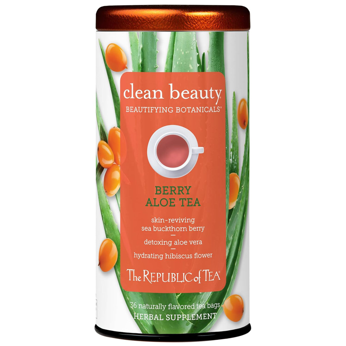 The Republic of Tea Beautifying Botanicals Clean Beauty Herbal Tea, 36 Ct