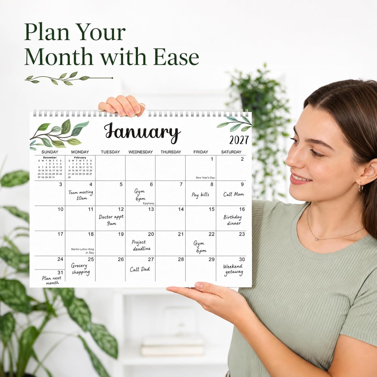 Large Wall Calendar 2026-2027, 18-Month Wall Calendar from July 2026 to December 2027, 15" x 22" 2026 Wall Calendar with Spacious Blocks, Julian Dates, Habit Tracker & Full-Year Reference for Home Office School Colorful