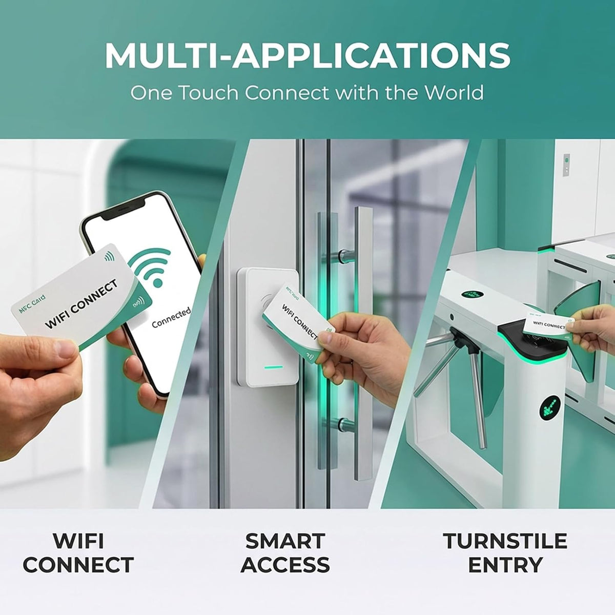 NFC Cards NFC Tags NFC Business Card NFC 215 Cards Blank 504 Bytes Programmable NFC Tags iPhones Compatible with NFC Enabled Mobile Phones & Devices (PVC-WHITECARD)