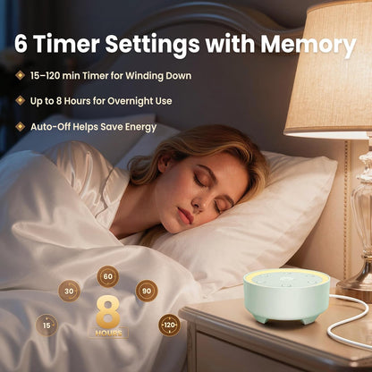 Kipcush White Noise Machine for Sleeping – High-Fidelity Non-Looping Sounds, Dimmable Night Light, USB Powered, Sleep Sound Machine for Baby, Kids & Adults (A - Model White+, Standard)