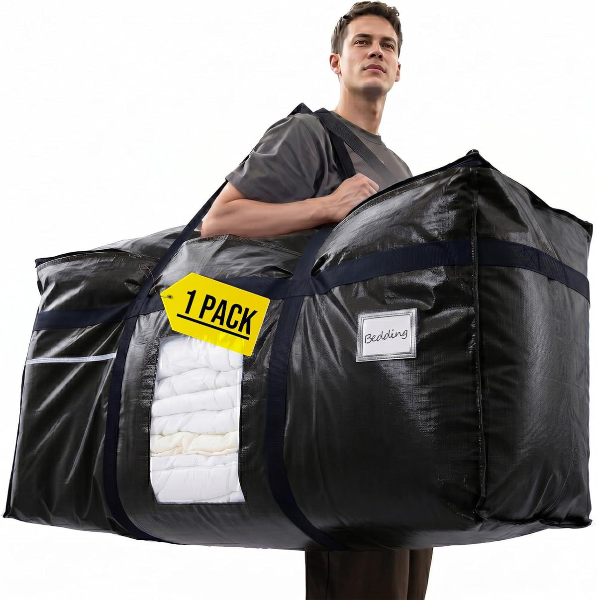 TAILI 69 Gallon Extra Large Storage Bags with Visible Window,Blue