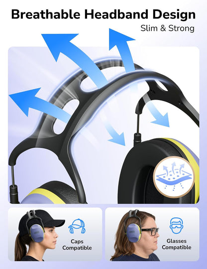 Dr.meter Ear Protection Ear Muffs, Noise Cancelling Headphones for Adults Kids 31dB Earmuffs for Noise Reduction, Hearing Protection for Shooting Gun Range, Mowing, Monster Jam, Sensory, Fireworks