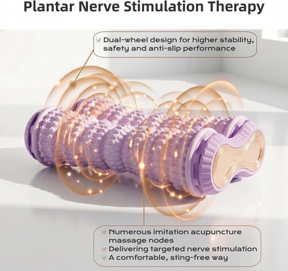 Foot Roller Massager for Plantar Fasciitis Relief, Portable Foot Massager, Eases Foot Pain, Stimulate Plantar Nerves, Enhances Circulation, Anti-Fall Safe Design Kid & Elderly Friendly(Purple)