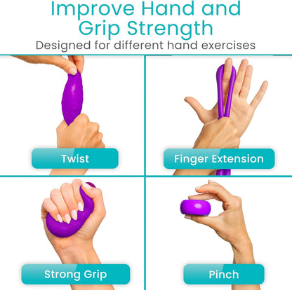 Vive Therapy Putty for Adults, for Hand (2 Pack) - Occupational Sensory Stress Relief Tools - for Physical Exercise, Finger Pain, Grip Strength, Rehab, Arthritis, Forearms, Fidgeting, Motor Skills