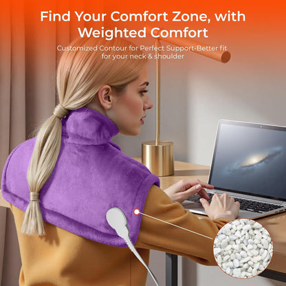 VAAGHANM Heating Pad: Electric Heat Pad -Weighted Instant Heating Pads for Neck and Shoulders-6 Heat Options & 6 Auto Timer Mode-Gift for Women Mom