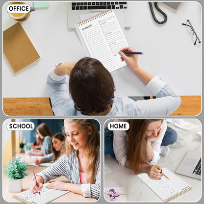 to Do List Notepad, Undated Daily Planner, 120 Pages, 6.7 x 9.8 in | 100 GSM FSC Paper, Plastic Cover, Spiral Bound, Tear-Off Pages, Task Checklist Layout For Home Office School Supplies