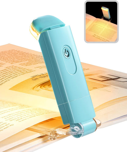 DEWENWILS Book Reading Light, Amber Warm Clip On LED with 3 Adjustable Brightness for Eye Protection, Rechargeable USB, Perfect for Bookworms, Kids (White)