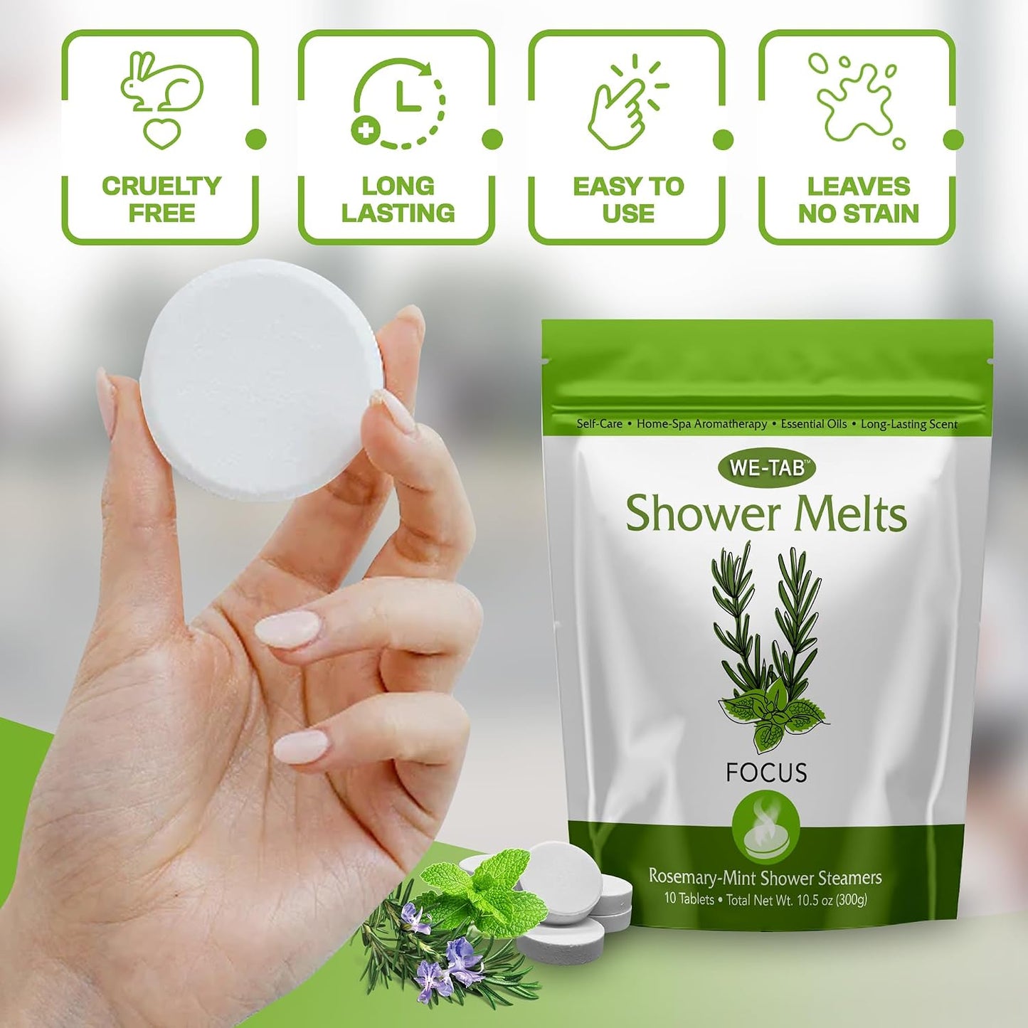 Shower Steamers 10-pk with Essential Oil Aromatherapy to Unwind and Sleep, Long Lasting Lavender Scent, No Stain or Artificial Dye, for Relaxation, Stress Relief and Self Care Gift for Everyone!
