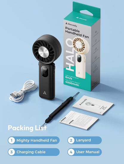 Aecooly Mighty Portable Handheld Fan | 20H Max Cooling | 3 Flexible Modes