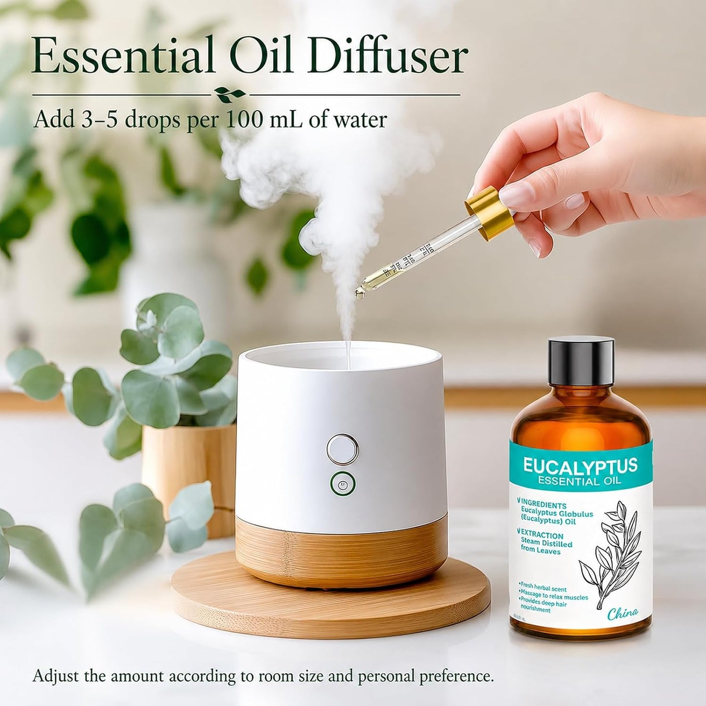 Lavender Essential Oil 3.38 fl oz (100ml), Lavender Oil for Home & Daily Use, for Women & Men, Suitable for Diffuser, Bath & DIY, Large Size for Long-Lasting & Versatile Use