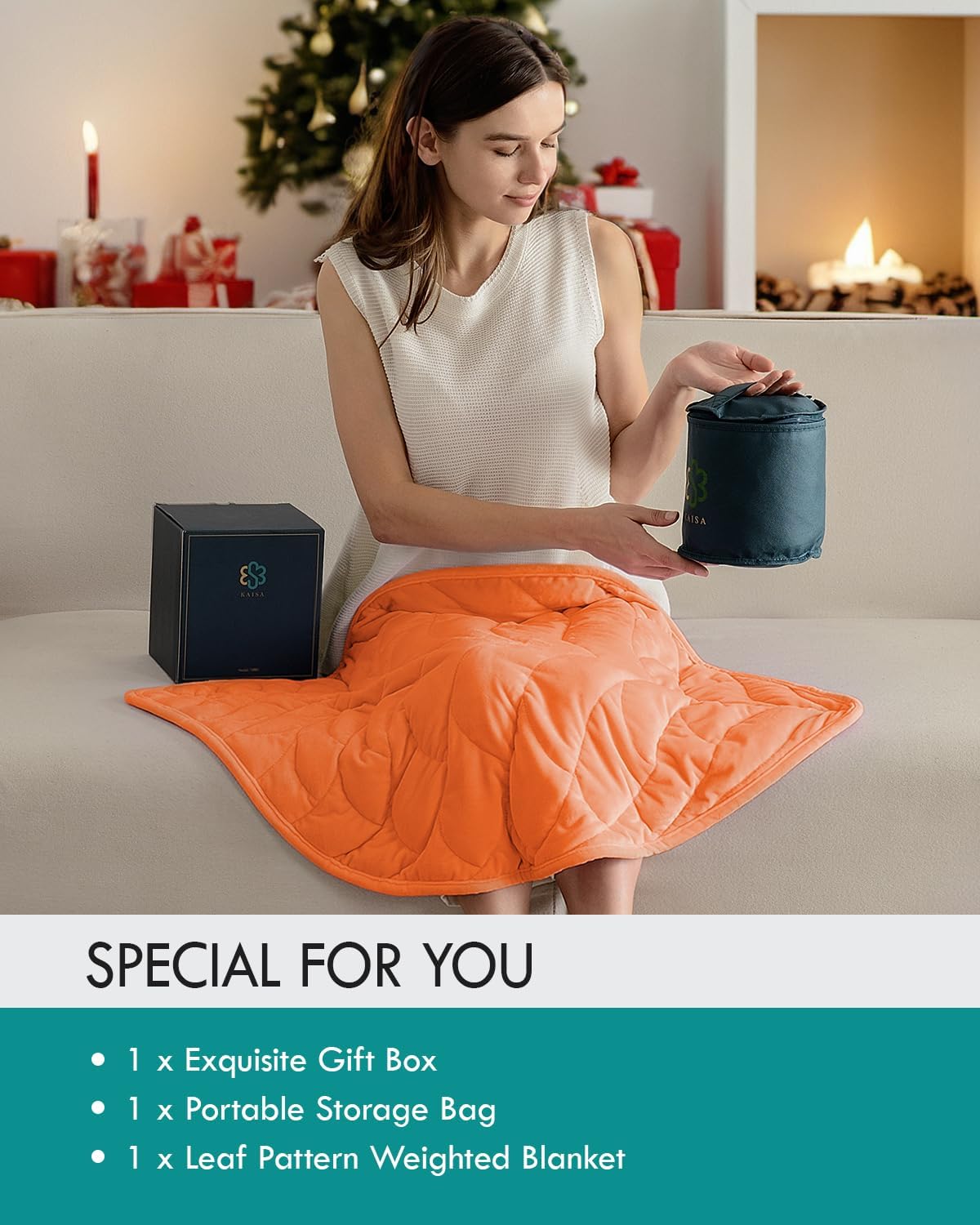 Kaisa Weighted Lap Blanket 7 lbs 41" x 53", Cozy Luxury Crystal Velvet Small Weighted Blanket for Adults, Portable Travel Weighted Blanket for Relaxation, All-Season Blanket, Machine Washable, Green