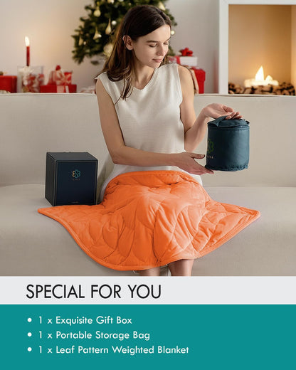 Kaisa Weighted Lap Blanket 7 lbs 41" x 53", Cozy Luxury Crystal Velvet Small Weighted Blanket for Adults, Portable Travel Weighted Blanket for Relaxation, All-Season Blanket, Machine Washable, Green