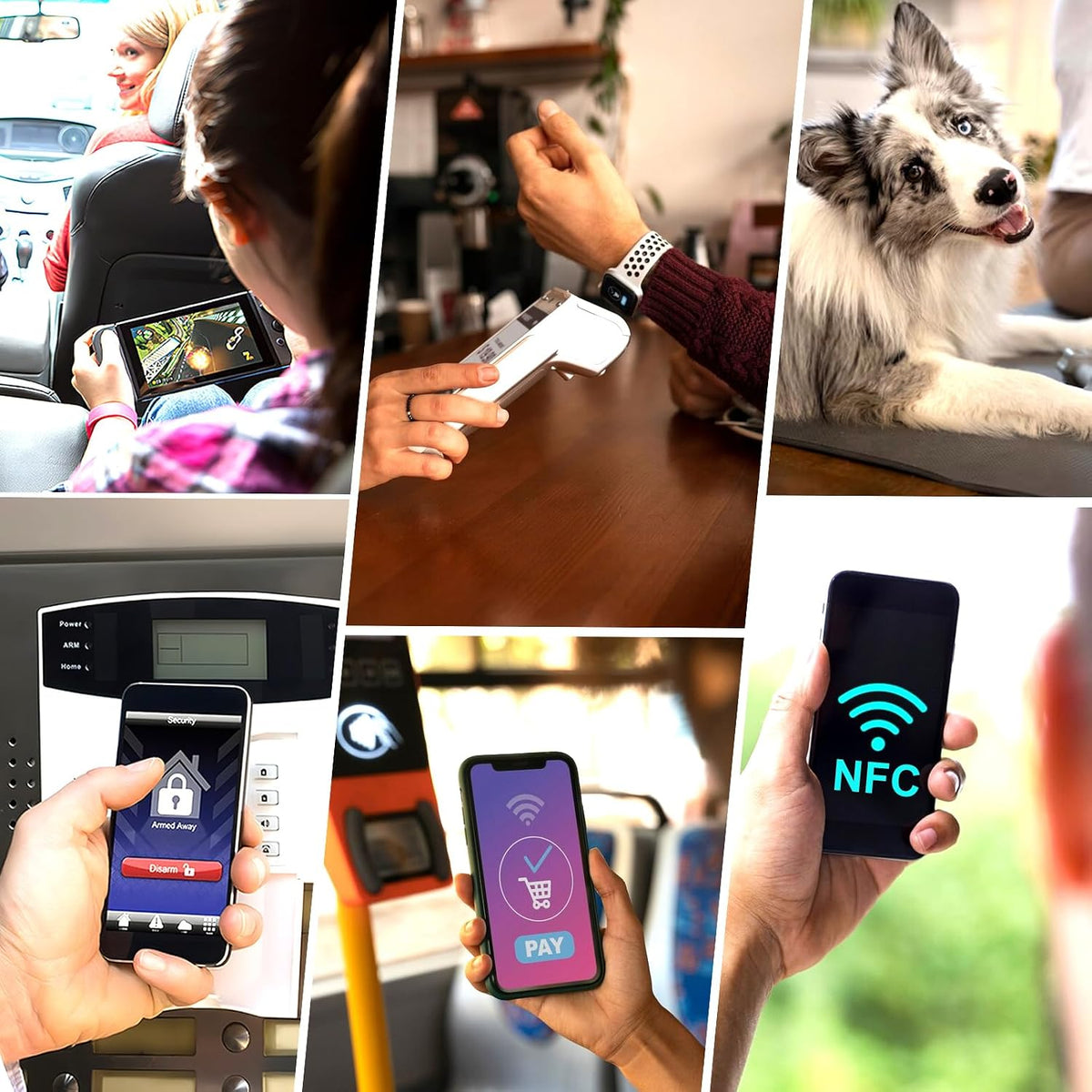 NFC Tag NFC Stickers White NTAG215 Tag Rewritable Round Coin NFC Cards with Adhesive Back Compatible with Tagmo NFC Enabled Mobile Phones