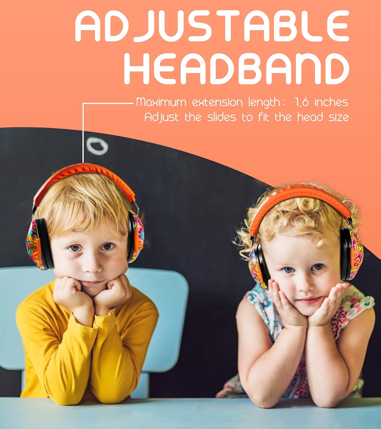PROHEAR 032 Kids Ear Protection – Ear Muffs for Noise Reduction, 25NRR Noise Cancelling Headphones for Kids,Toddlers, Autism, Sensory Use, Hearing Protection – Orange