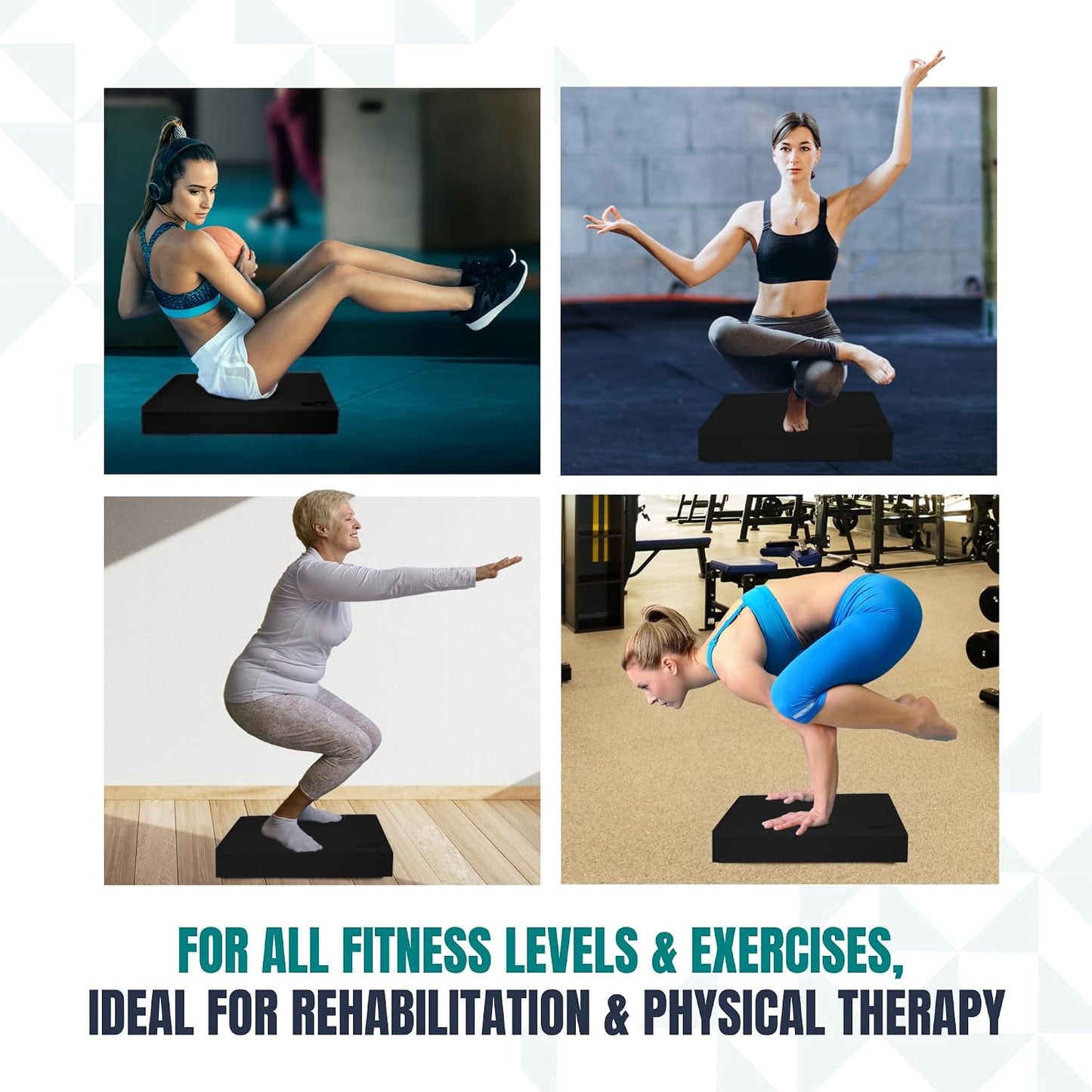High-Density Balance Pad - Durable TPE Foam Balance Pad Physical Therapy, Foam Exercise Pad with Non-Slip Surface, Lightweight for Home & Gym Workouts, Core Strength & Balance Enhancement