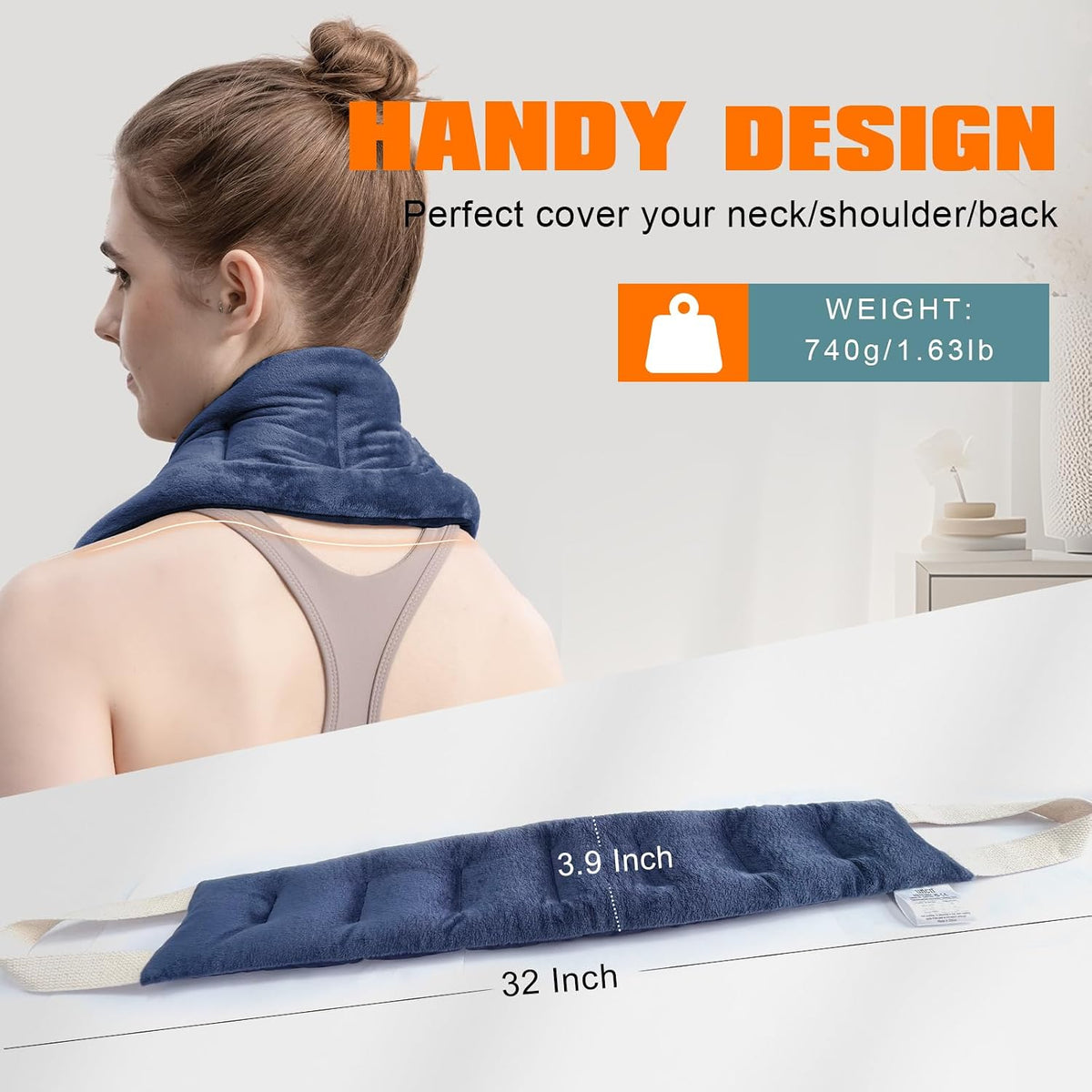 UNCN Heating Pad for Neck Shoulders & Back Microwavable Wrap Lavender Scent