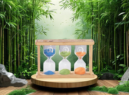 Mini Wooden Sand Timers,100% Bamboo Hourglass Sand Timers 1Min Sandglass Timer for Toothbrush Timer Games Classroom Home Office Cooking(Blue+1Min)