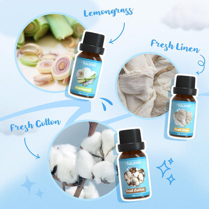 SALKING Floral Essential Oils Set, Premium Pure and Natural Essential Oils, Fragrance Oil Scented Oils for Oil Diffusers 6 x 10 ML - Lavender, Rose, Jasmine, Cherry Blossom, Gardenia, Chamomile
