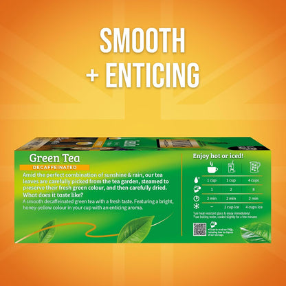 Twinings Decaffeinated Green Tea Individually Wrapped Bags, 100 Count (Pack of 1), Smooth Flavour, Enticing Aroma, Enjoy Hot or Iced, 100 Teabags