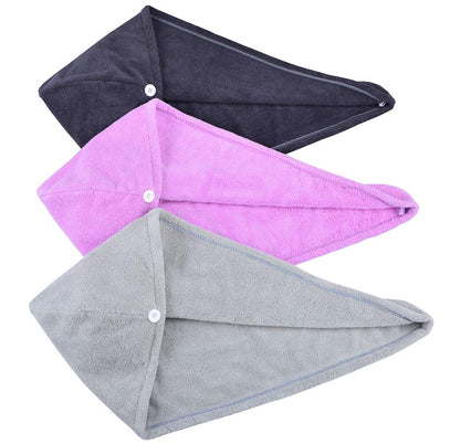 HOPESHINE Hair Towel Twist Microfiber Bamboo Fabric Women's Soft Shower Towels for CurlyHair Turban Wrap Drying Cap Great Gift for Girls 3-Pack