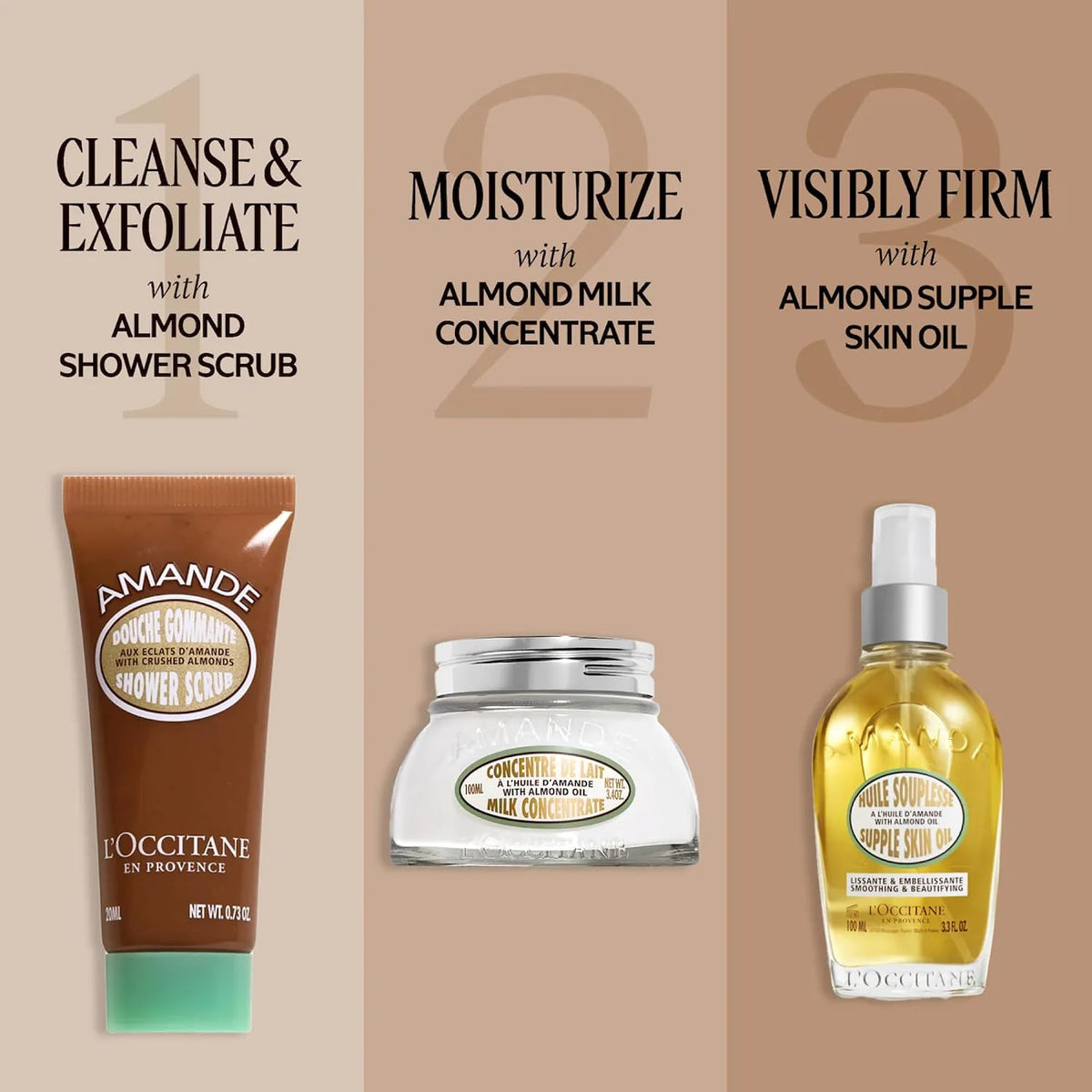 L'Occitane Almond Shower Scrub, 2-In-1 Exfoliating Body Wash, Vegan Care