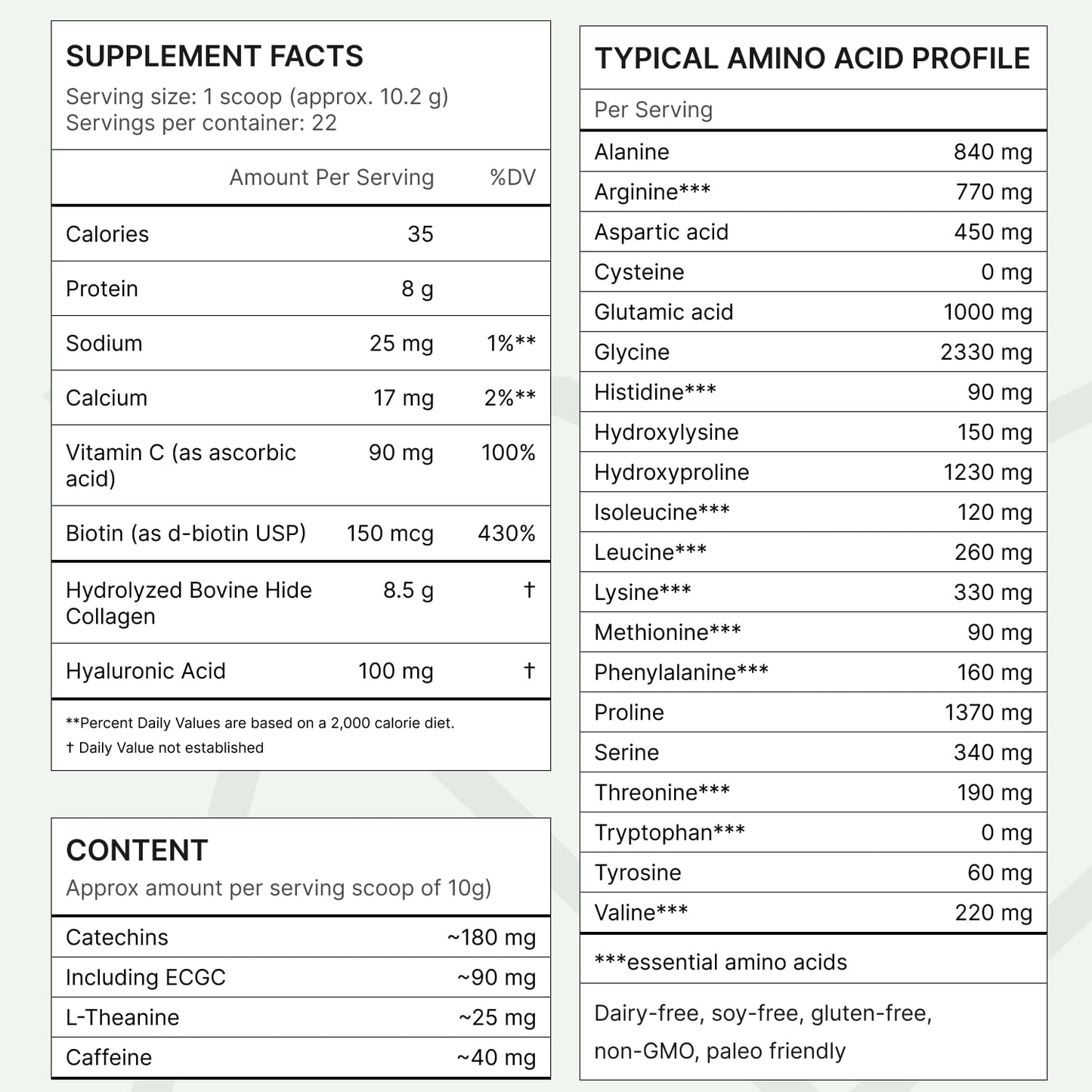 FKRO Matcha Collagen Peptides Powder with Biotin, Hyaluronic Acid & Vitamin C | Type I & III Hydrolyzed Collagen for Hair, Skin & Nails | Unsweetened Japanese Matcha Latte | 22 Servings, 7.9oz