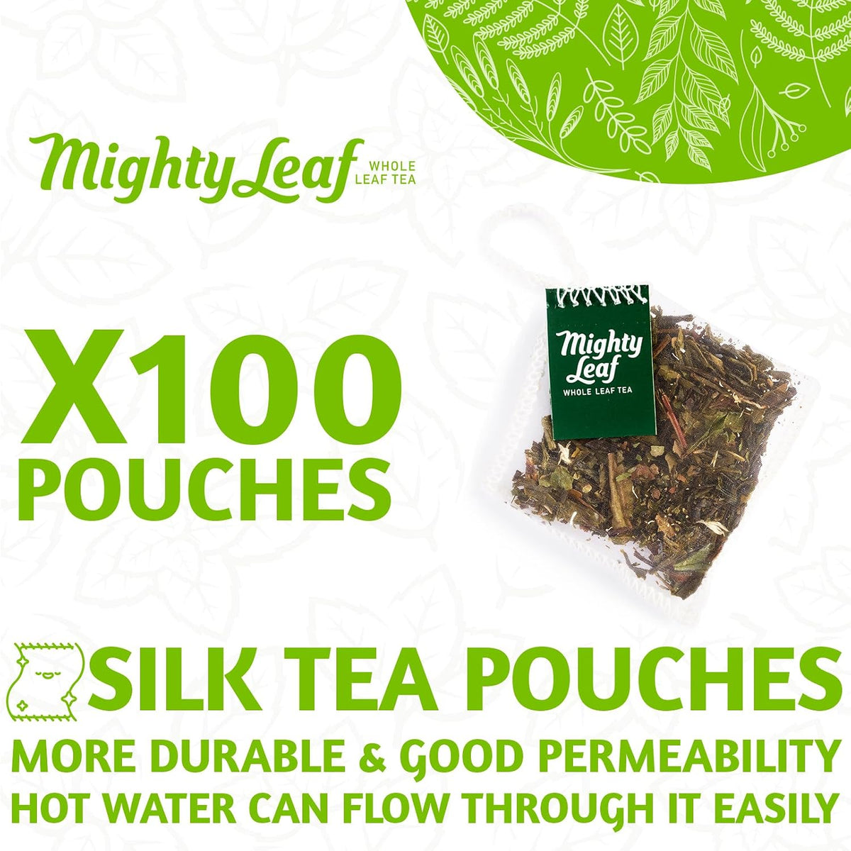 Mighty Leaf White Orchard White Tea - Foil-Wrapped - 100 Count Pouches