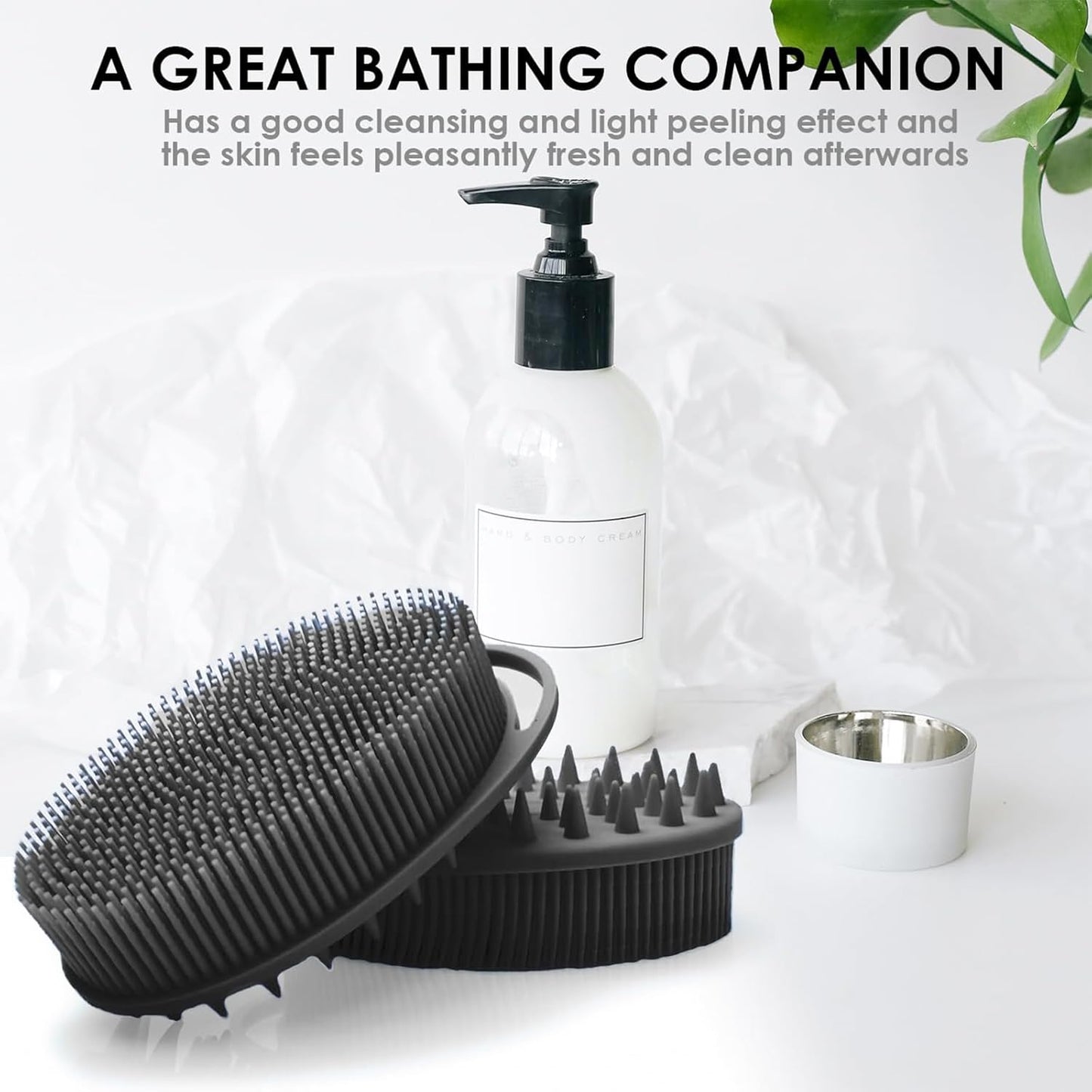 Silicone Body Scrubber – Dual-Sided Silicone Loofah for Shower, Set of 2 Soft Exfoliating Body Bath Shower Scrubber Loofah Brush Easy-to-Clean for Sensitive Kids Women Men All Kinds of Skin