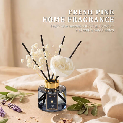 Airkeep Flower Reed Diffusers Set, 5.07 oz Freesia/Passion Fruit/Orange Scented Oil Diffuser with 8 Reed Sticks, Home Fragrance Diffuser Gift Set for Bathroom & Office Decor 150ml