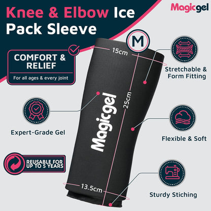 Magic Gel Elbow Ice Pack Wrap – Reusable Knee and Arm Sleeve - Hot & Cold Freeze Therapy Wrap for Targeted Areas – Compact Compression Fit for Knees, Calf, Joints, Tennis