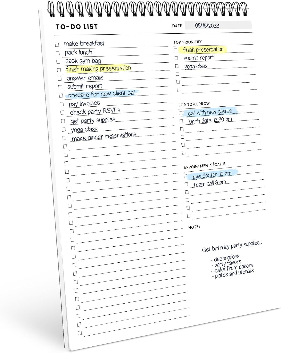 Weekly Planner Pad: To Do List Desk Notepad with Multiple Sections - 8.5x11" 52 Sheets - Undated Tear Off Notebook Calendar - Habit Planning Tracker, Task Goal Checklist Organizer - Agenda Plan Pad