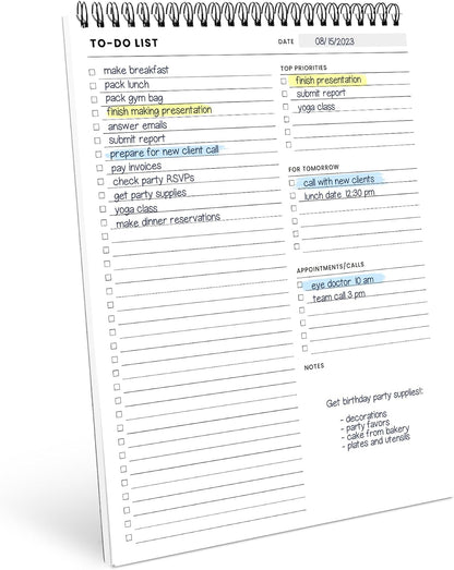Weekly Planner Pad: To Do List Desk Notepad with Multiple Sections - 8.5x11" 52 Sheets - Undated Tear Off Notebook Calendar - Habit Planning Tracker, Task Goal Checklist Organizer - Agenda Plan Pad