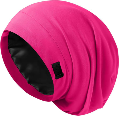 ZHENSILK Silk Bonnet for Sleeping Women, Adjustable Silky Satin Lined Sleep Cap, Silk Hair Wrap Slouch Beanie Hat