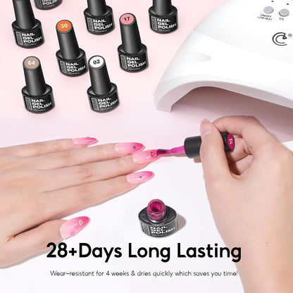 COSCELIA 53pcs Gel Nail Polish Kit with U V light and Drill Starter Kit 35 Colors Gel Nail Polish with 5pcs Top Base Coat Nail Art Professional Gel Manicure Kits Gifts for Women Teens Girls