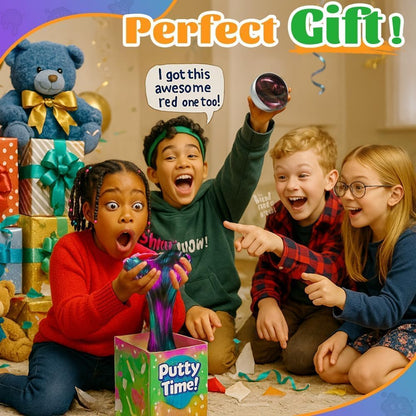 WATERELF Galaxy Putty Slime for Kids - Children's Day Gift, Fidget Sensory Artistic Therapy Putty Toys for Boys Girls Adults, Stress Relief Non-Sticky, 3.11 Inch 3.2 Oz – Golden/Red