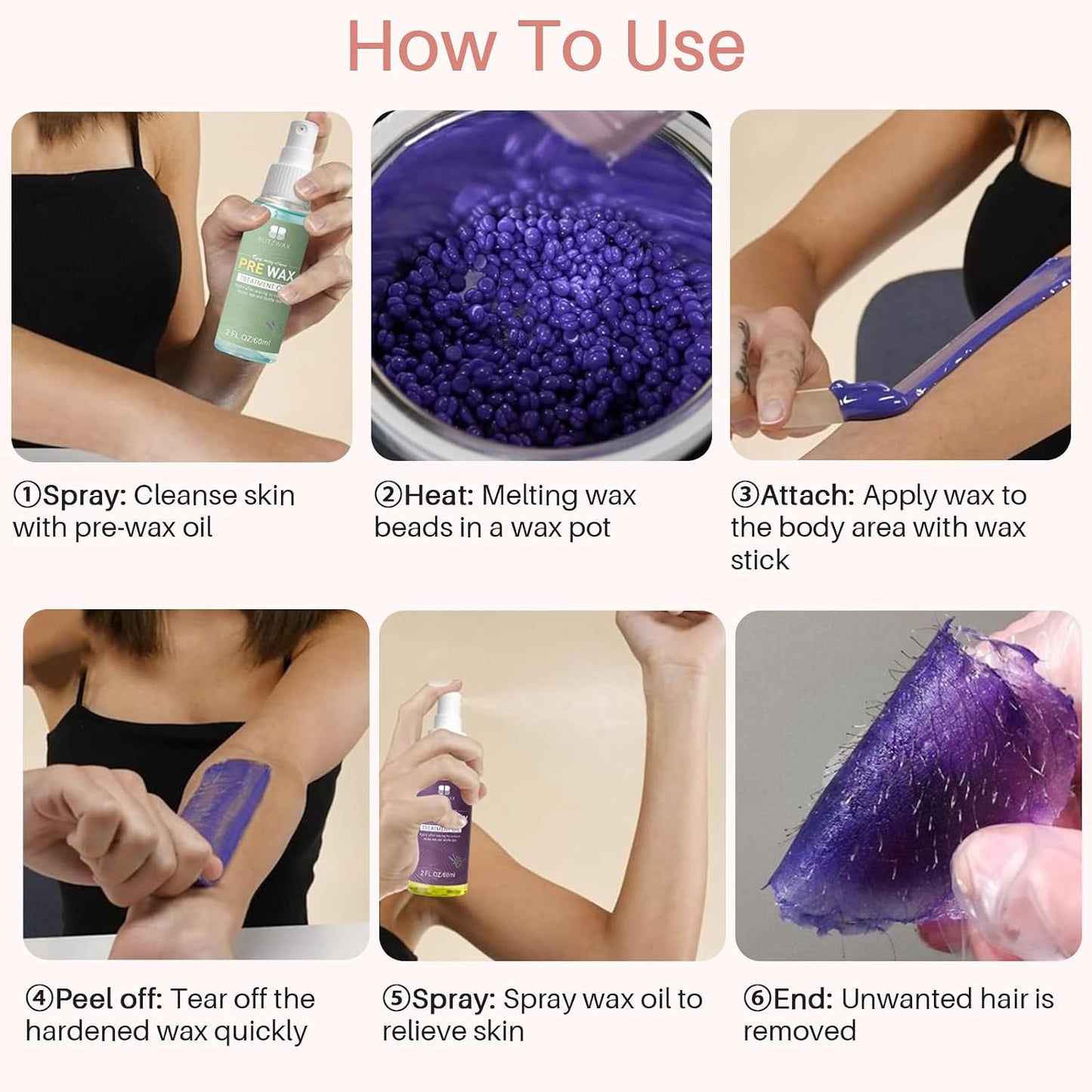 BLITZWAX Brazilian and Bikini Waxing Kit for Women, Hard Wax Warmer for Face, Legs and Body, At Home Hair Removal Kit, Beginner Friendly, Digital Fast Heating, 51 Wax Items