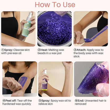 BLITZWAX Brazilian and Bikini Waxing Kit for Women, Hard Wax Warmer for Face, Legs and Body, At Home Hair Removal Kit, Beginner Friendly, Digital Fast Heating, 51 Wax Items
