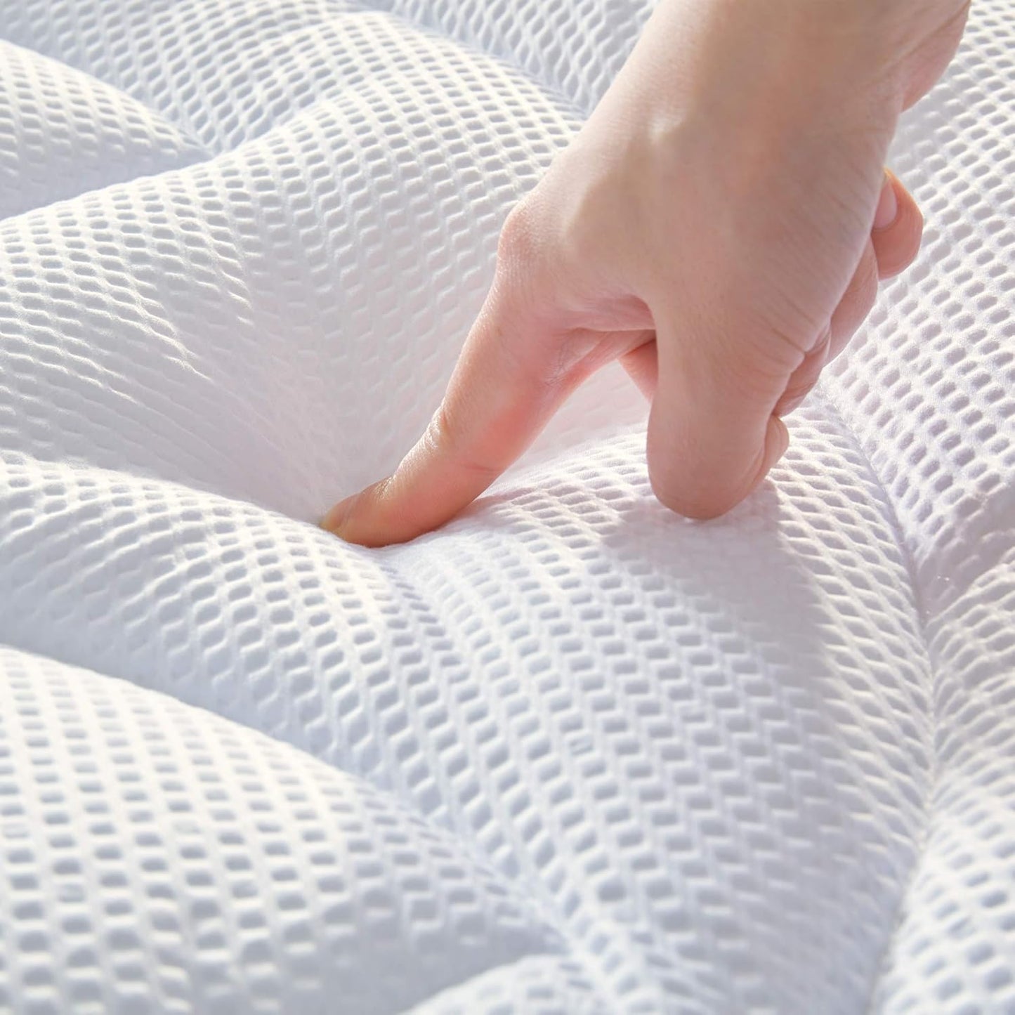 SLEEP ZONE Cooling Queen Mattress Topper, Premium Zoned Cool Mattress Pad Cover, Padded Mattress Protector Breathable Washable, Deep Pocket 8-21" (Grey, Queen)