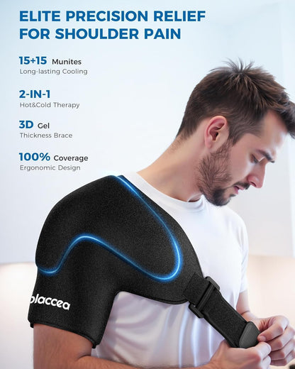 Shoulder Ice Pack Wrap with Triple Coldfocus Expert Gel for Long-Lasting Rotator Cuff Cold Therapy, Shoulder ice Brace Rotator Cuff Cold Therapy for for Pain Relief, Post Recovery (Universal)