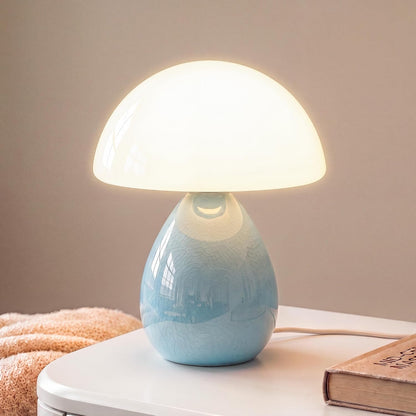 Dawnwake Mushroom Lamp Table Lamp for Bedroom-Small Desk Table Lamps,White