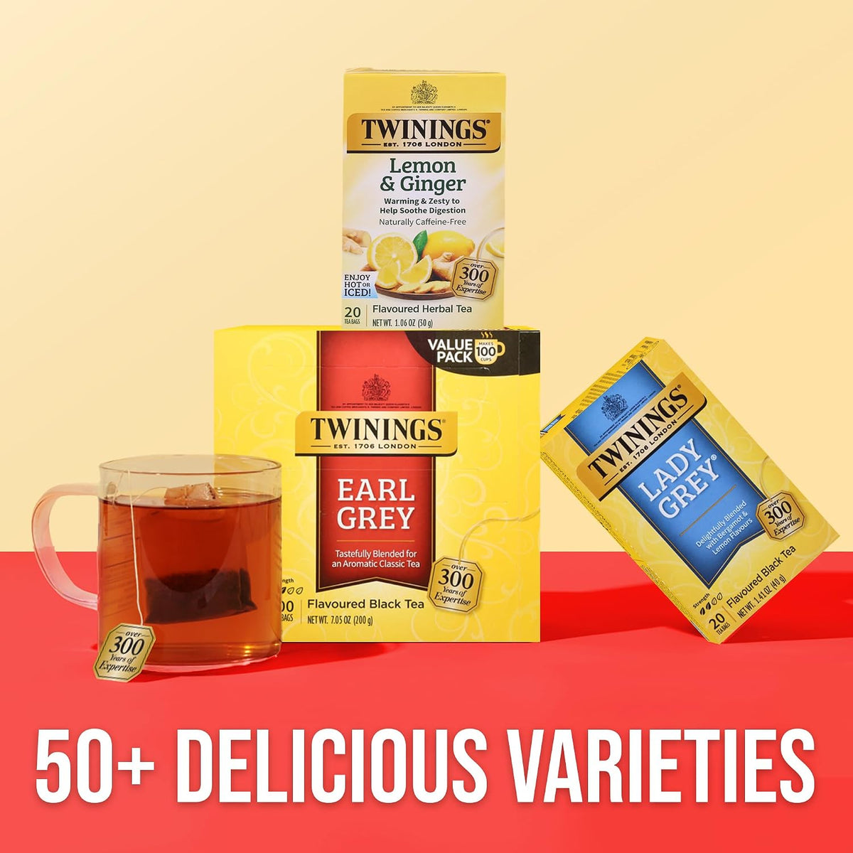 Twinings Earl Grey Black Bergamot Caffeinated Tea Bags, 100 CT Box (1 Pack)