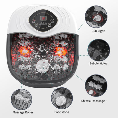 closewave Foot Spa Bath Massager with Heat, UV Ozone & Oxygen Bubbles,Shiatsu Rollers Epsom Salt Temperature Control, Relieves Stress and Feet Pain - Home Pedicure Soaking Tub Gift for Women/Men