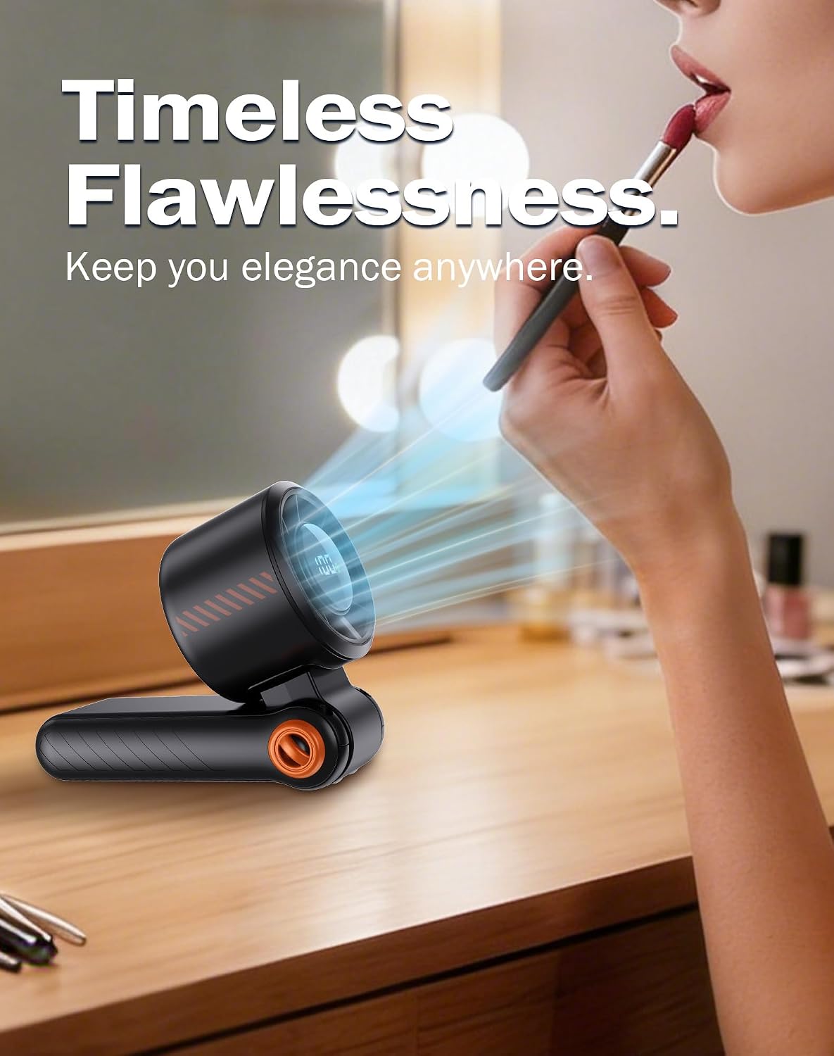 Portable Handheld Fan with Semiconductor Ice Cooling, [Instant Ice Relief], 4000mAh Rechargeable Mini Personal Fan, 5 Speeds, Quiet USB Travel Fan for Outdoor, Commuting, Summer Heat