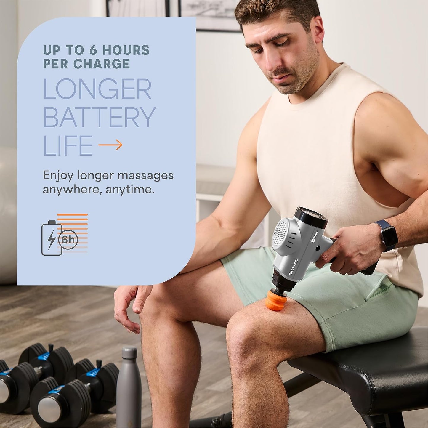 Lifepro Massage Gun - Percussion Muscle Massager for Athletes with 8 Massage Heads and 5 Speed Settings - Deep Tissue Back and Muscle Massage Gun for Recovery