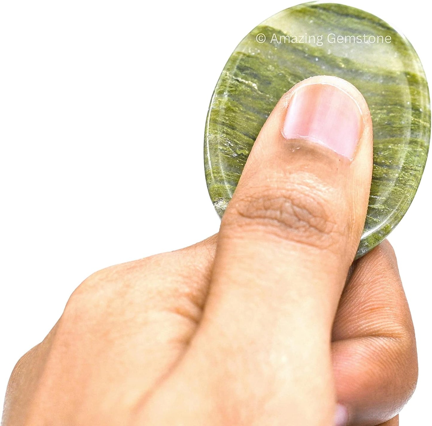 Amazing Gemstone Labradorite Thumb Worry Stone, Anxiety Stone, Healing Crystals - Piedra Crystal Fidget for Gift, Meditation, Calming, Relaxation, Stress Relief - Colors B