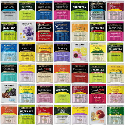 Bigelow Tea Variety Sampler – 48 Tea Bags, 24 Flavors – Assorted Black, Green & Herbal Teas – for Tea Lovers