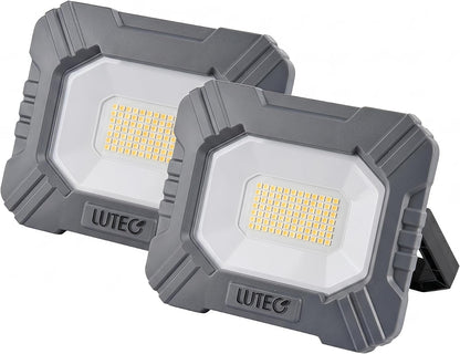 LUTEC 3500LM LED Work Light, Rechargeable Magnetic Work Lights with Stand, Portable 5000K Flood Light for Car Repair, Fishing, Camping, Emergency, Hiking, 3 Modes