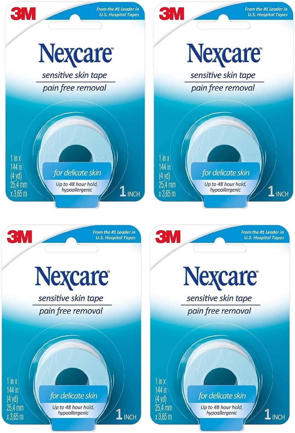 Nexcare Sensitive Skin Low Trauma Tape, 4 count