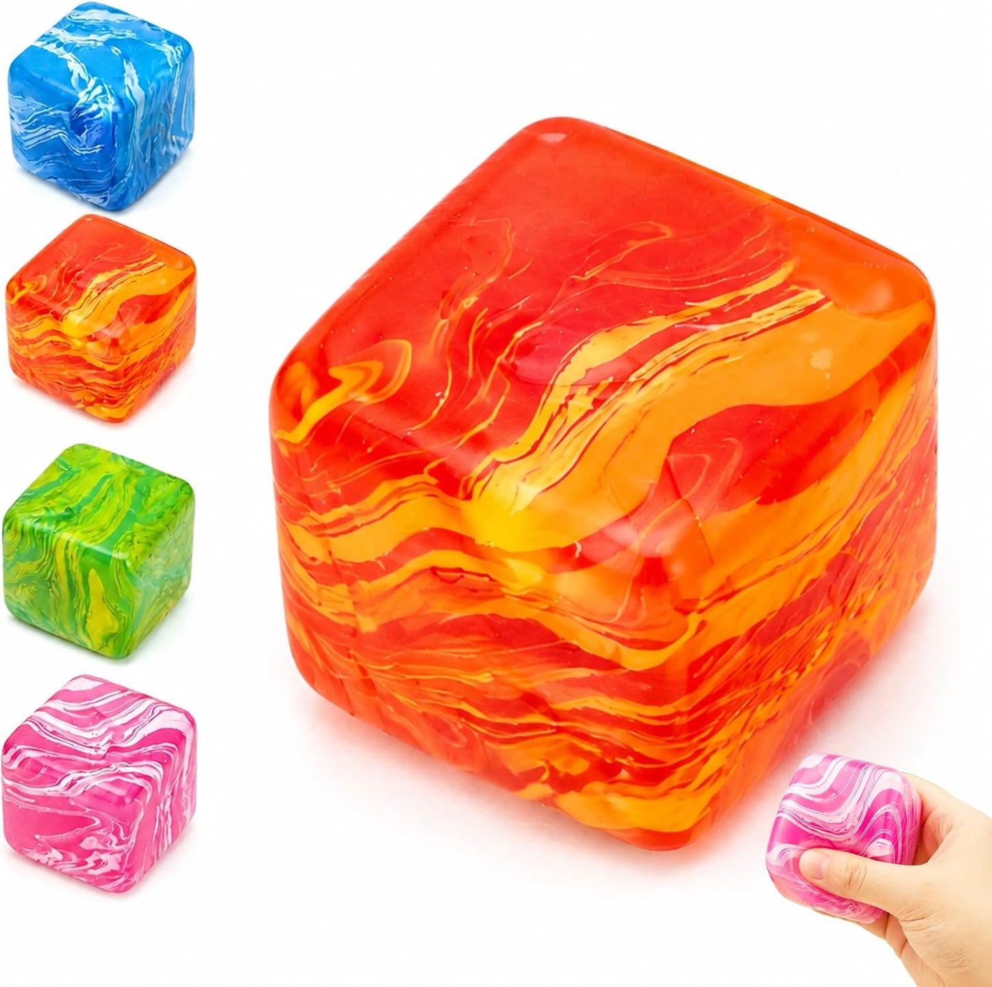 Squishy Textured Stress Balls 3pcs, Soft Memory Gel Squeeze Balls Fidget Toys for Kids/Adults Hand Exercises, Party Favors Anxiety Relief Squeeze Ball